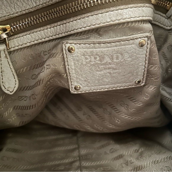 Authentic Prada Cervo Shine Double Zip Leather Tote - Picture 8 of 16